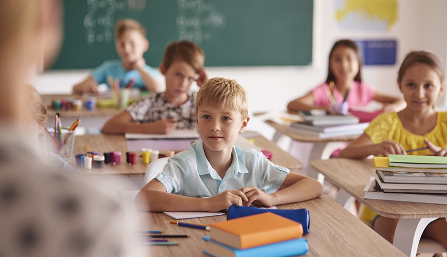 attentive children in school class