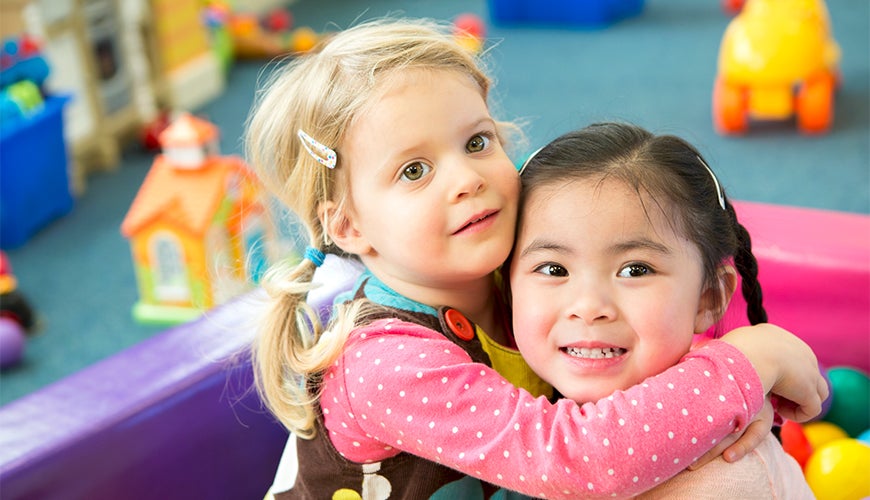 Girls playing at preschool