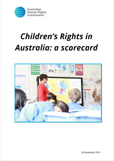 Front page of Children's Rights in Australia: a scorecard