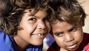 two Aboriginal children smiling